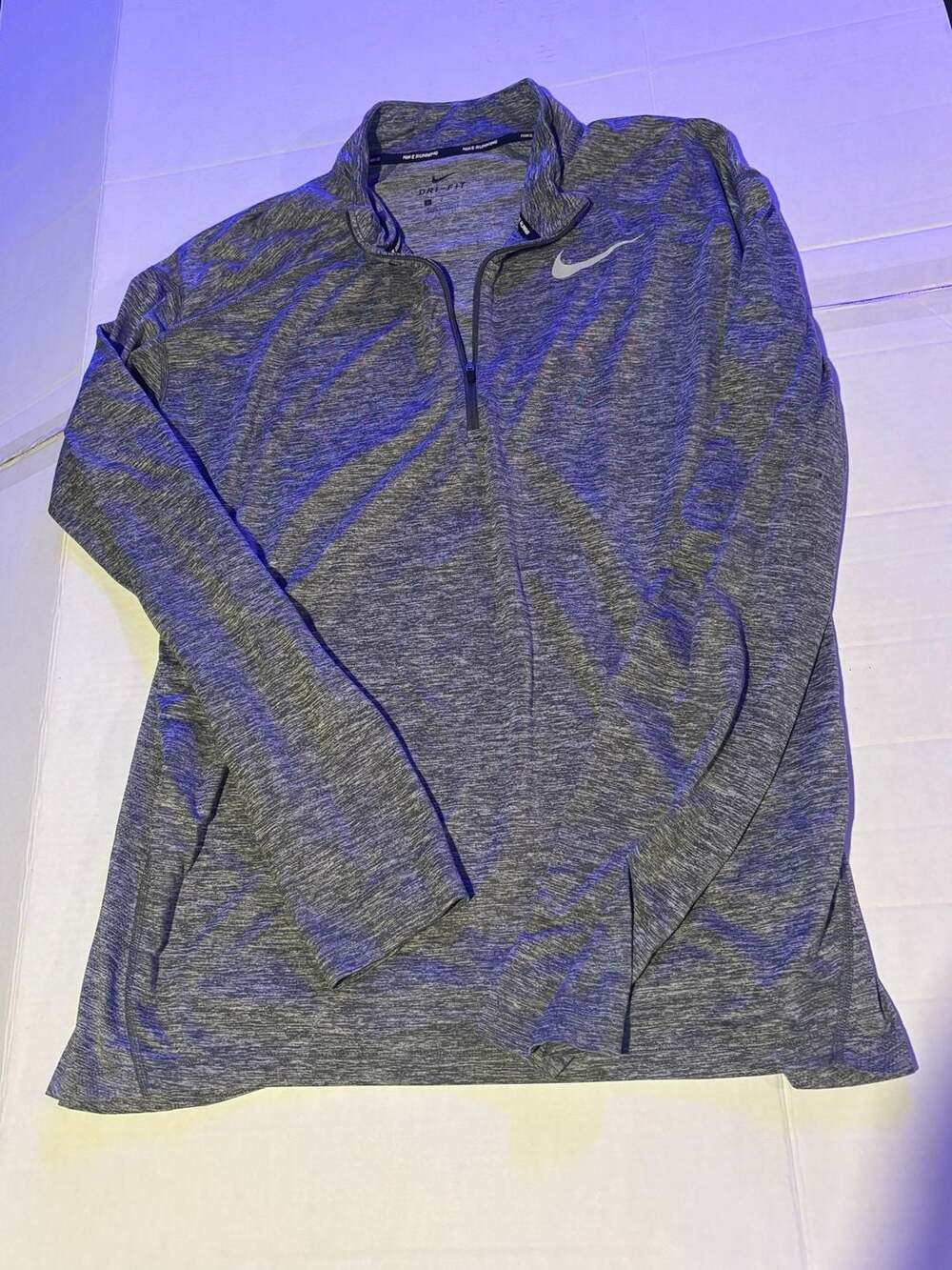 Nike Dri-Fit Half Zip Running Pullover Size Large Grey Heather